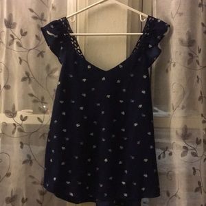 Blue shirt with strawberries